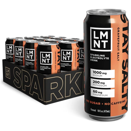 LMNT Sparkling Electrolyte Drink - Grapefruit Salt | 12-Count